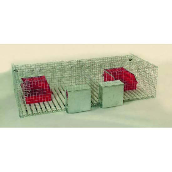 Gabbia a 2 box per fattrici con nidi interni