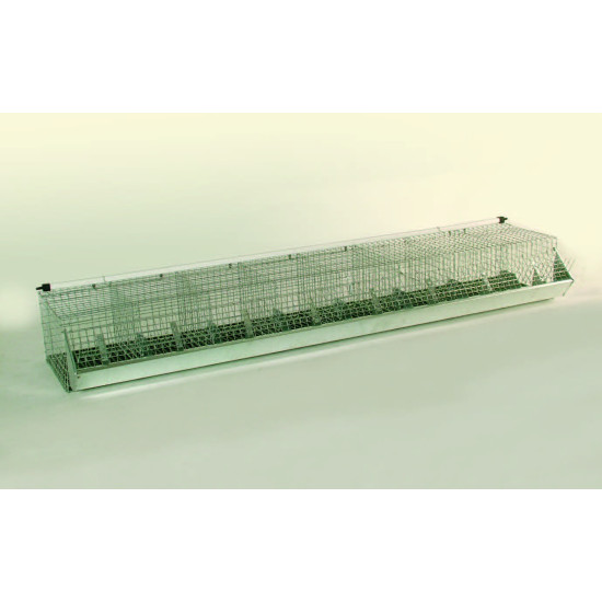 Gabbia per l’ingrasso con 8 box (cm. 25 x 36), fondo in plastica